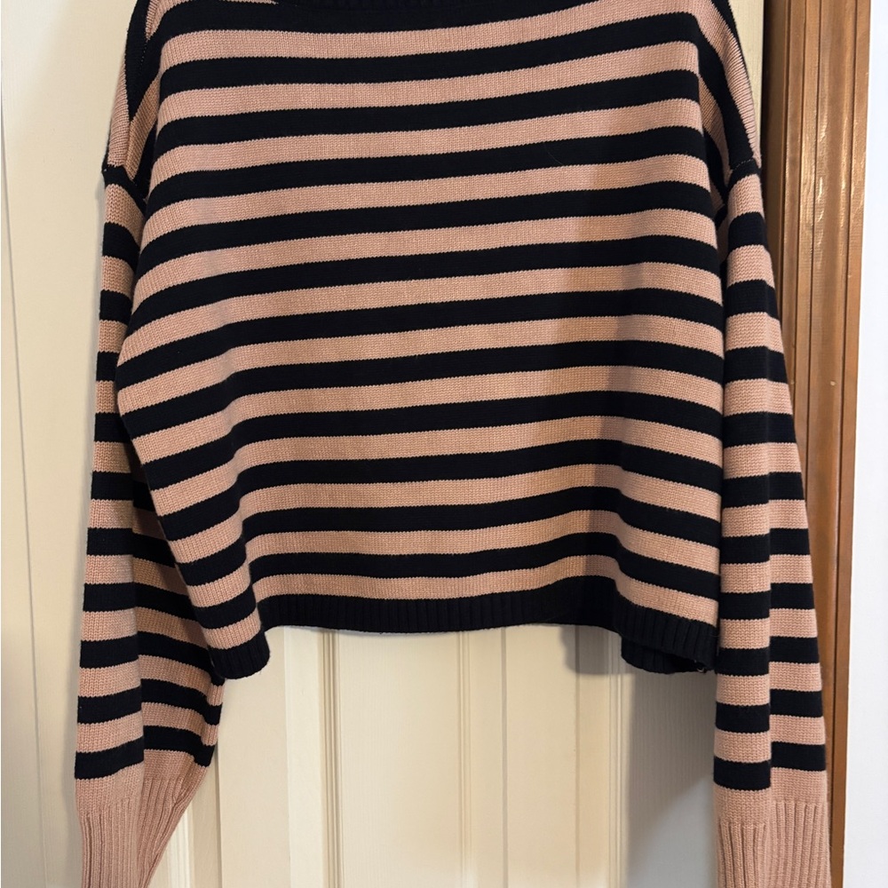 Edikted Black and Tan Striped Sweater